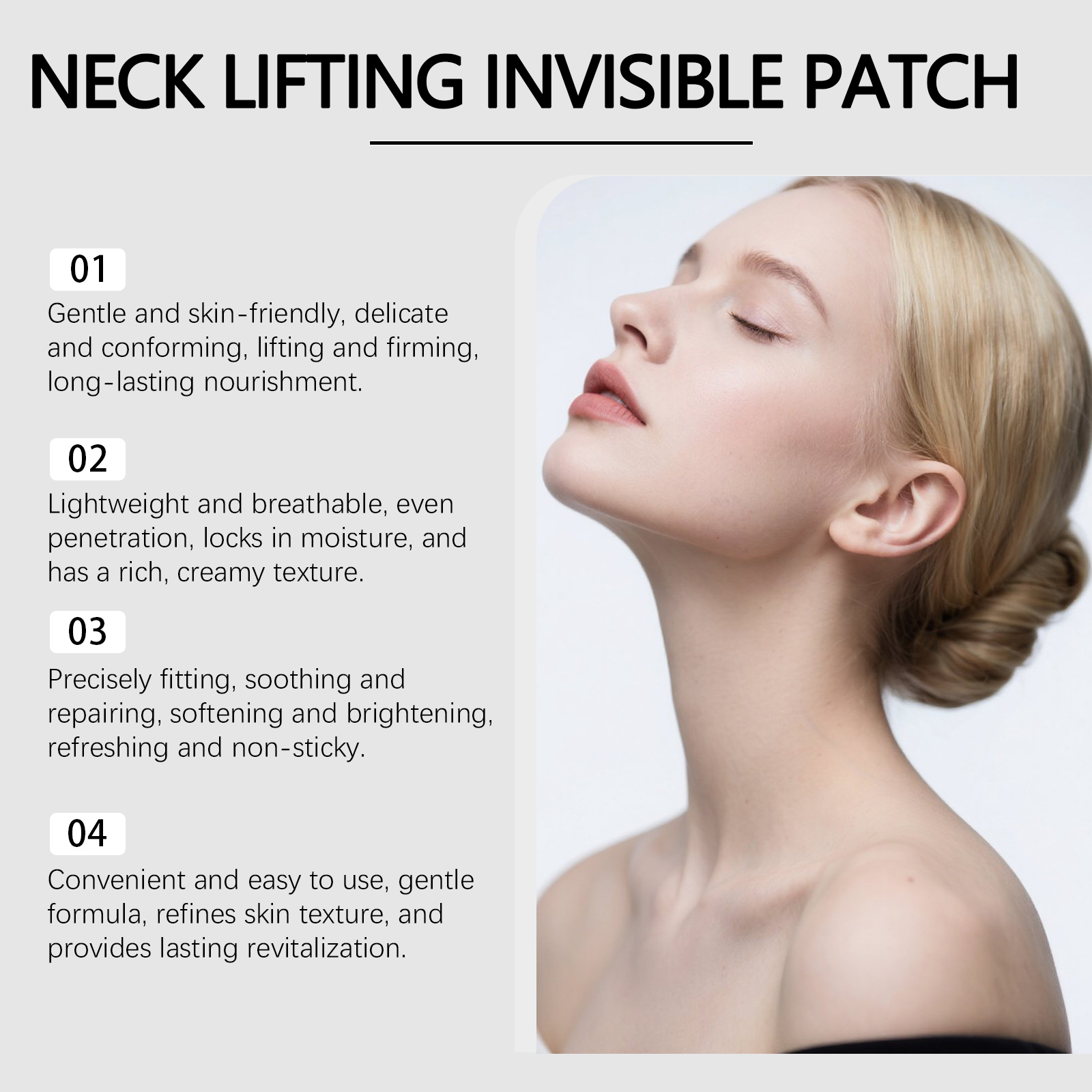 Invisible Care Neck Patch Daily Mild Moisturizing Comfortable Protect Skin Fresh Smooth Portable Contour Neck Area