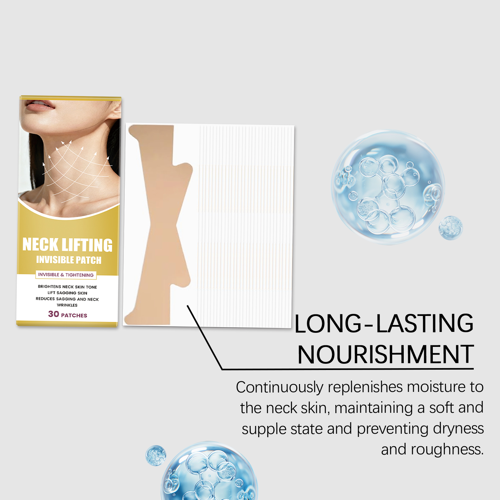 Invisible Care Neck Patch Daily Mild Moisturizing Comfortable Protect Skin Fresh Smooth Portable Contour Neck Area