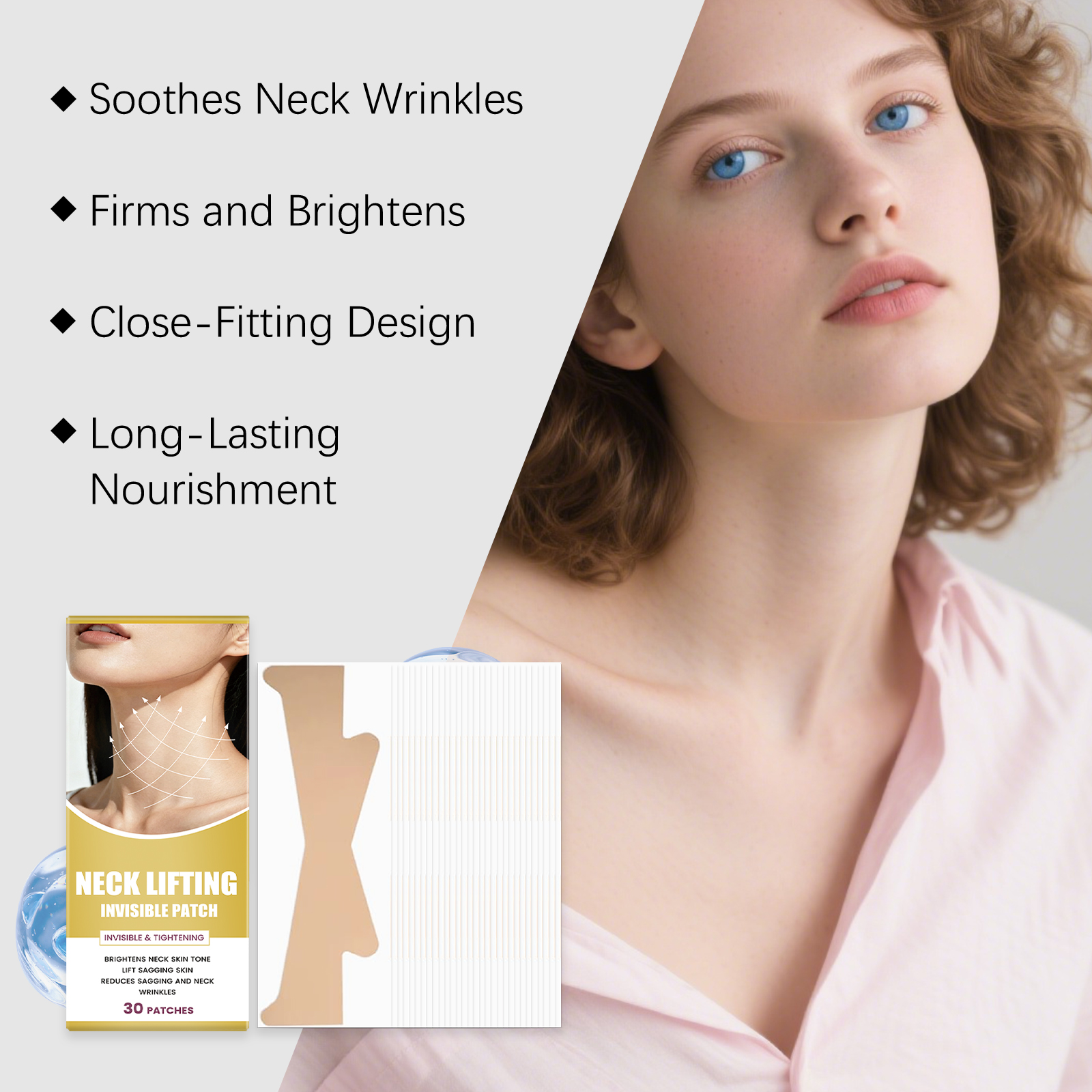 Invisible Care Neck Patch Daily Mild Moisturizing Comfortable Protect Skin Fresh Smooth Portable Contour Neck Area