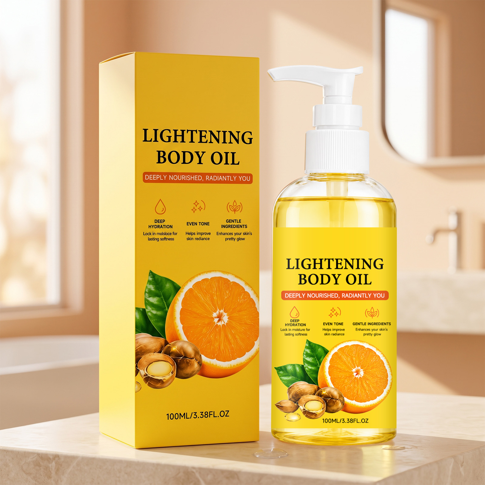 Light Moisturizing Oil Nourishes Dry Skin Soft Smooth Texture Daily Hydrating Body Care Liquid