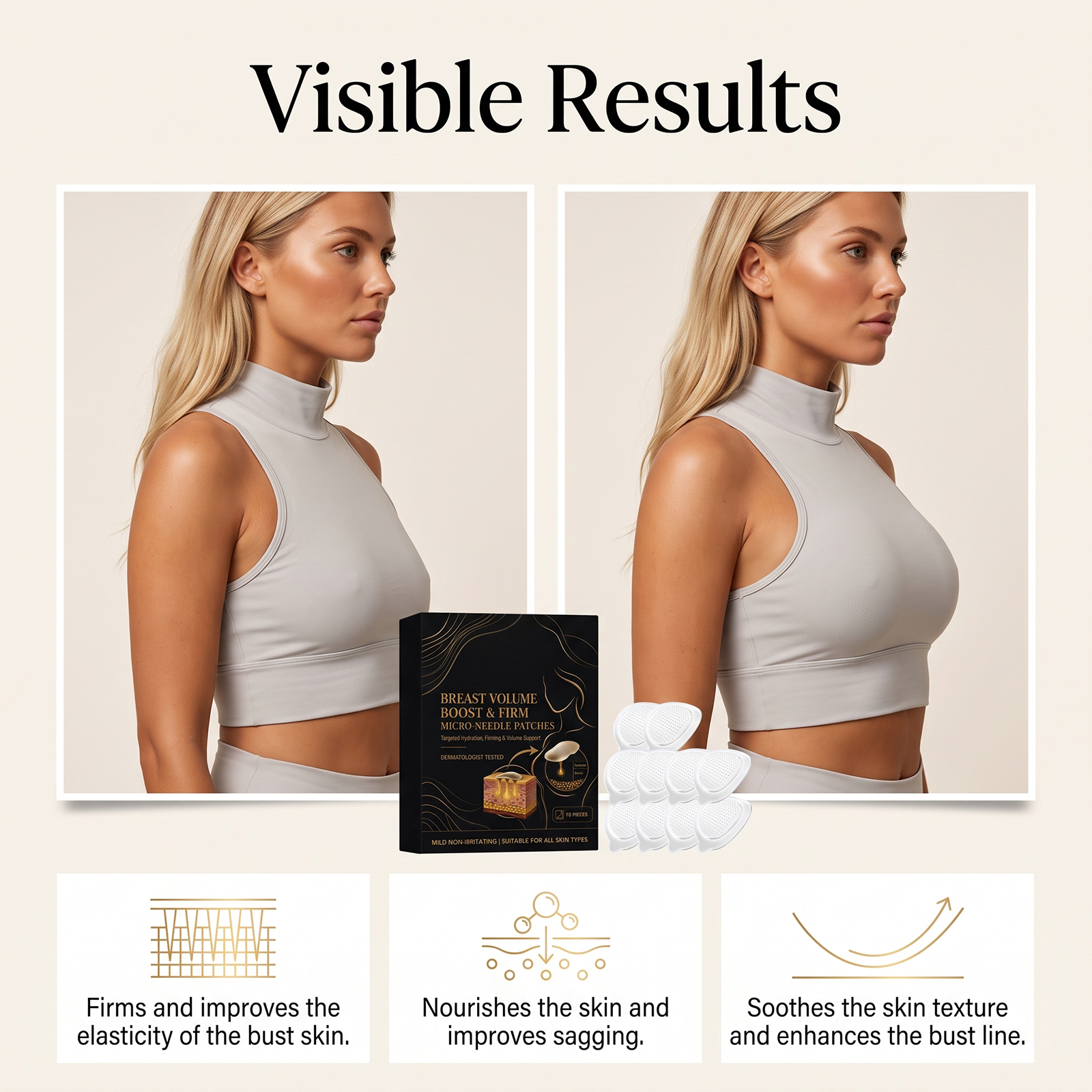 Chest Care Patch Mild Ingredients Thin Soft Skin Friendly Breathable Non Sticky Fit Skin Gentle Beautify