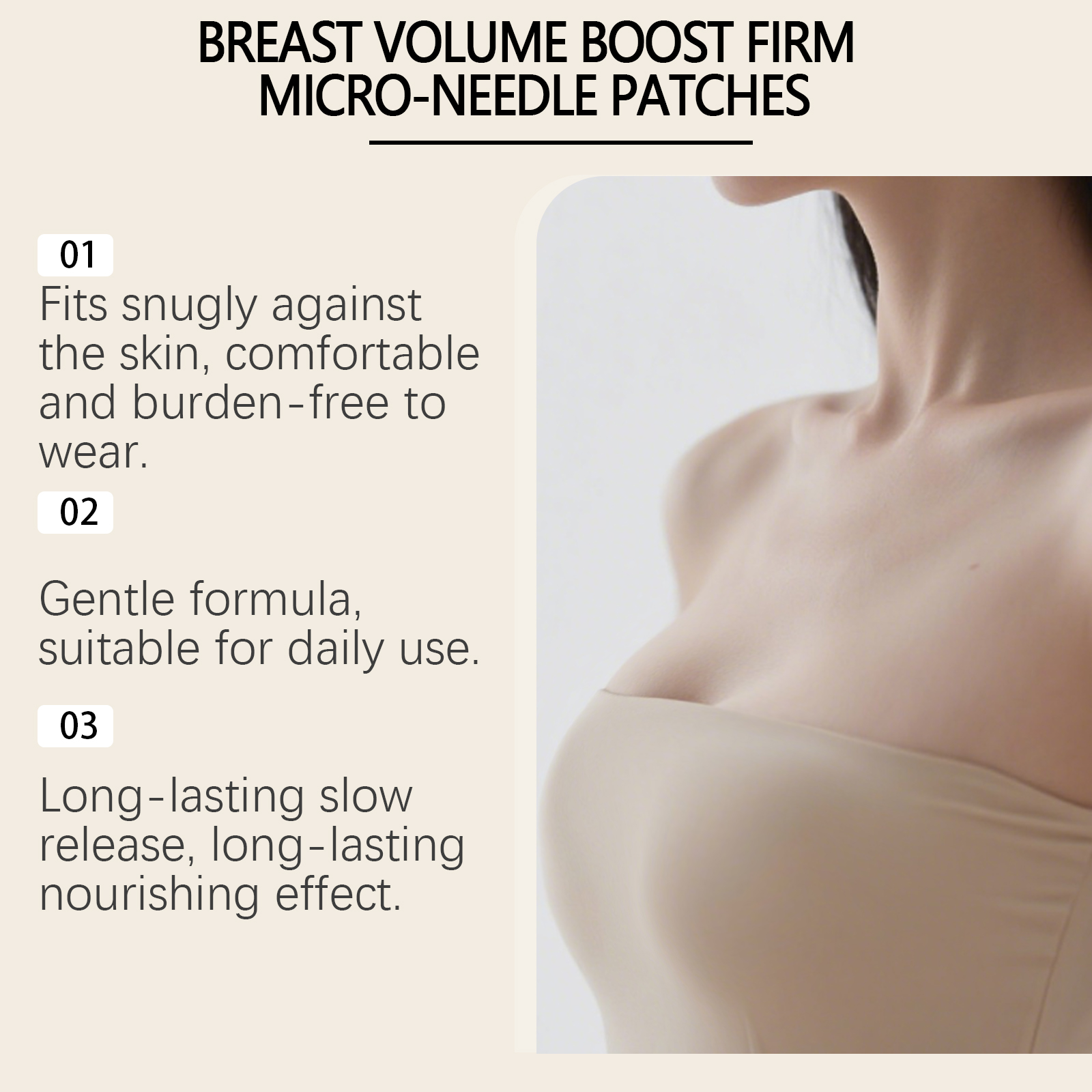 Chest Care Patch Mild Ingredients Thin Soft Skin Friendly Breathable Non Sticky Fit Skin Gentle Beautify