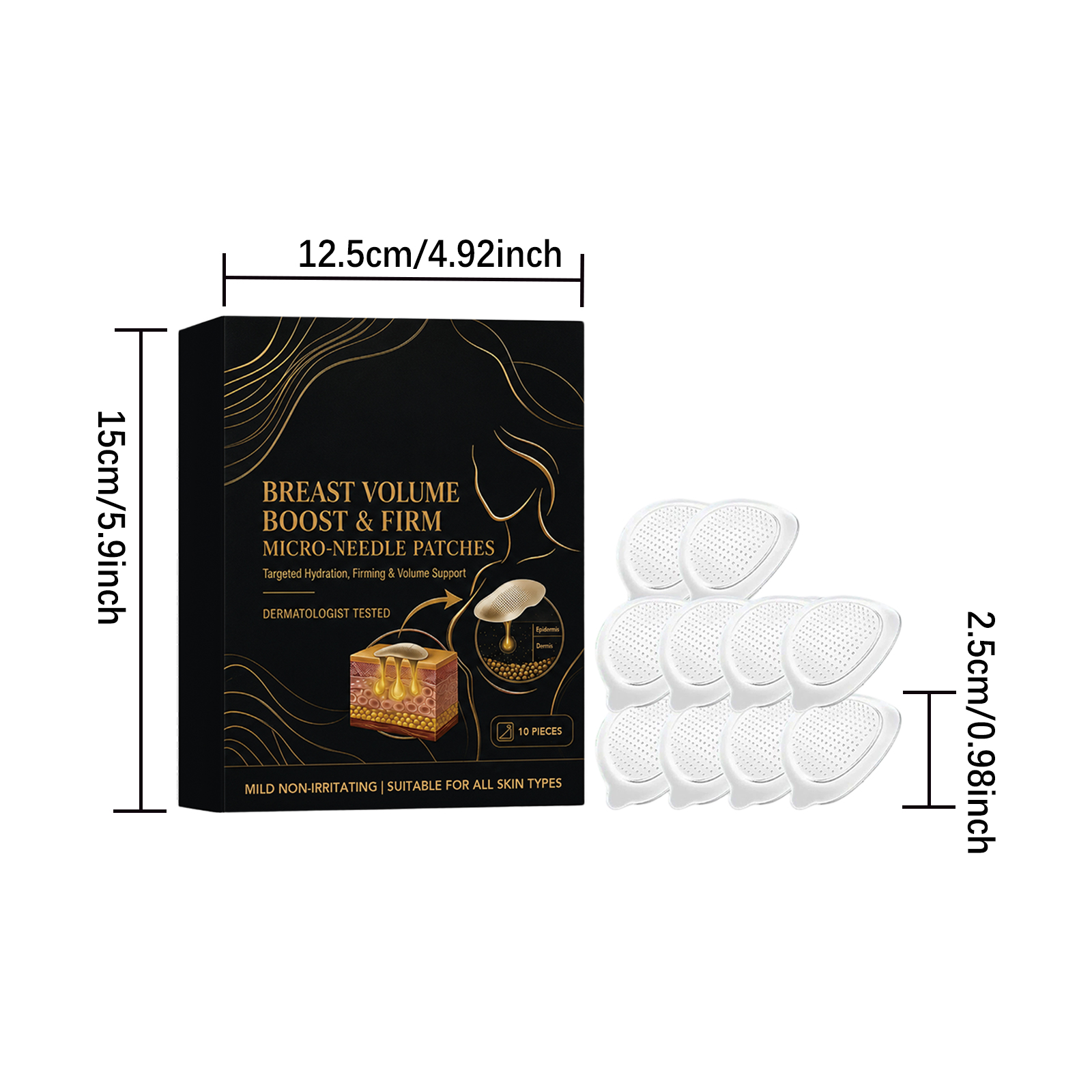 Chest Care Patch Mild Ingredients Thin Soft Skin Friendly Breathable Non Sticky Fit Skin Gentle Beautify