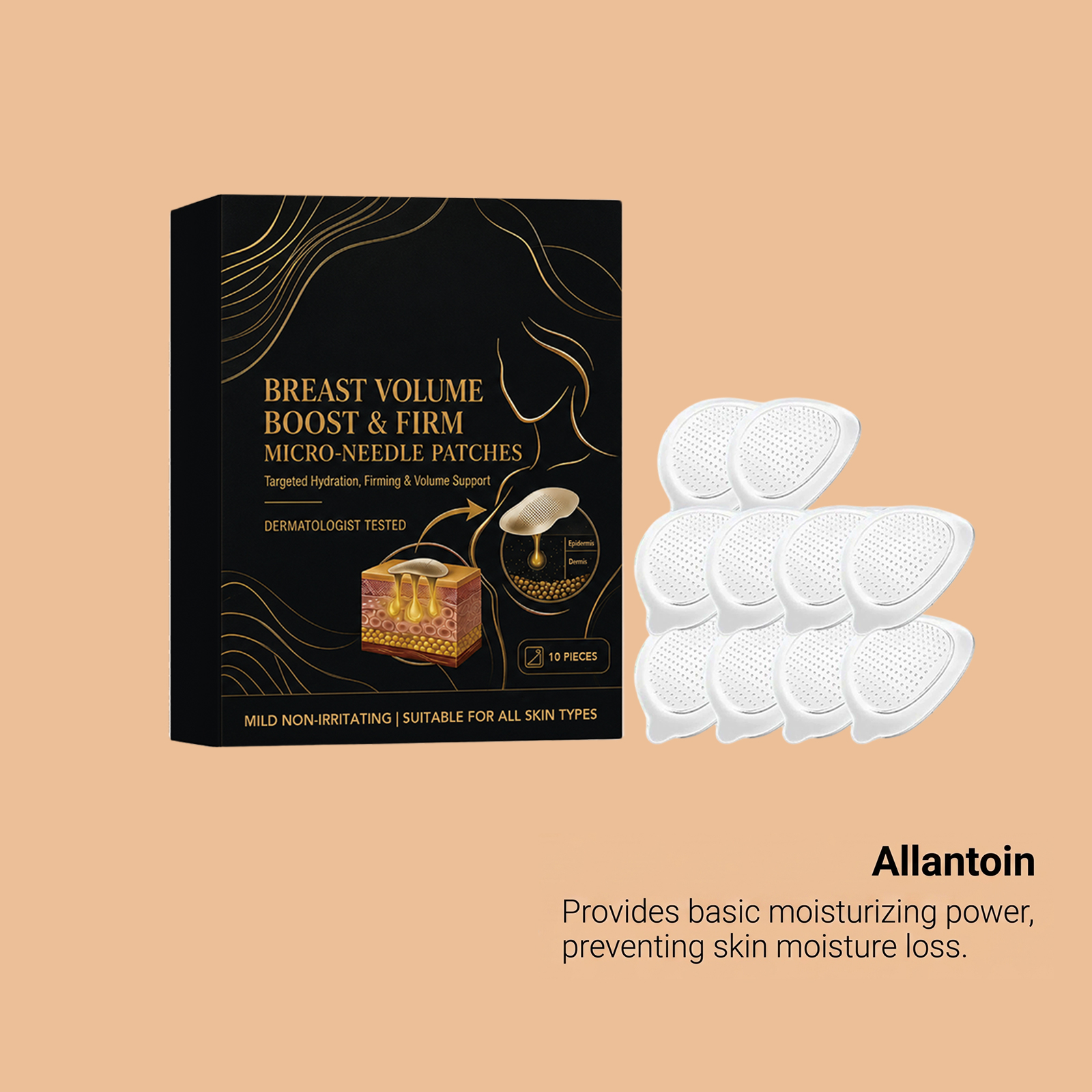 Chest Care Patch Mild Ingredients Thin Soft Skin Friendly Breathable Non Sticky Fit Skin Gentle Beautify