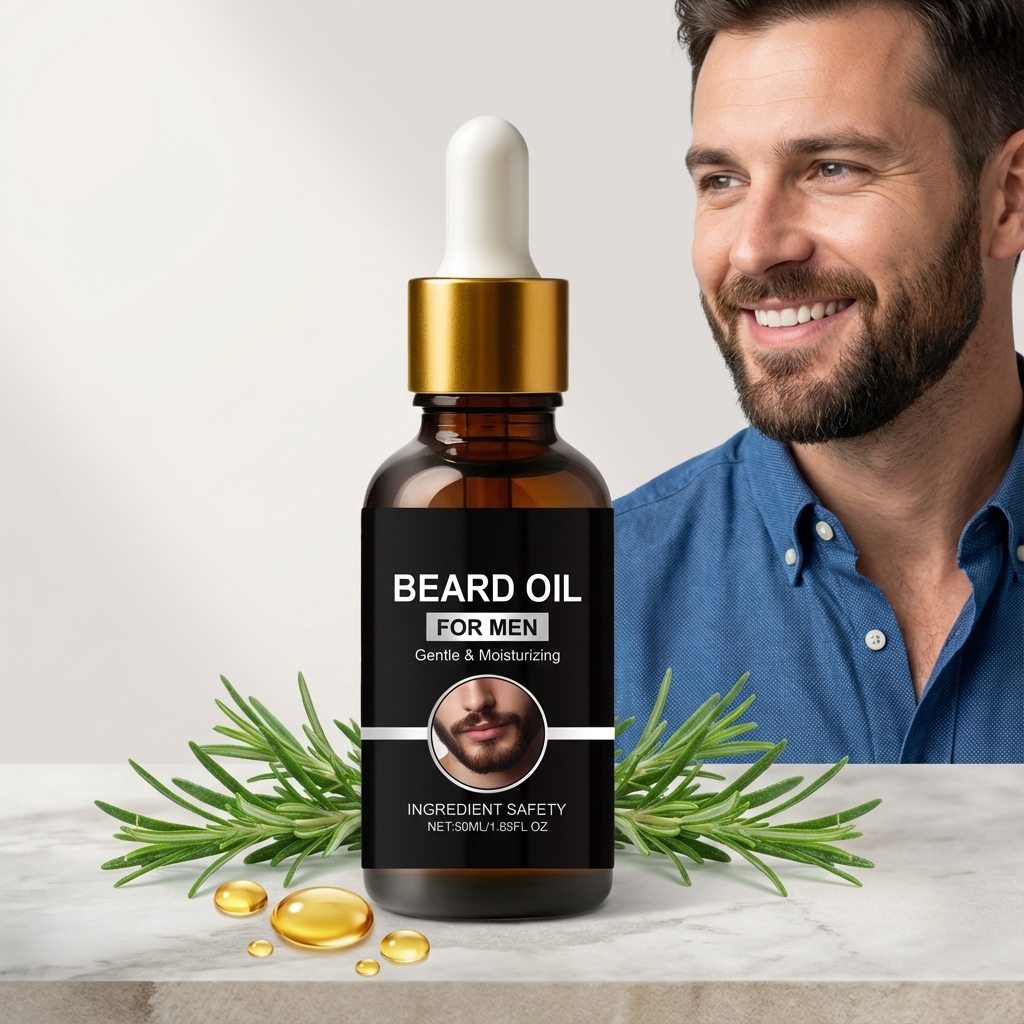 Men Beard Care Oil Light Fresh Non Sticky Mild Soft Comfort Daily Beard Maintenance