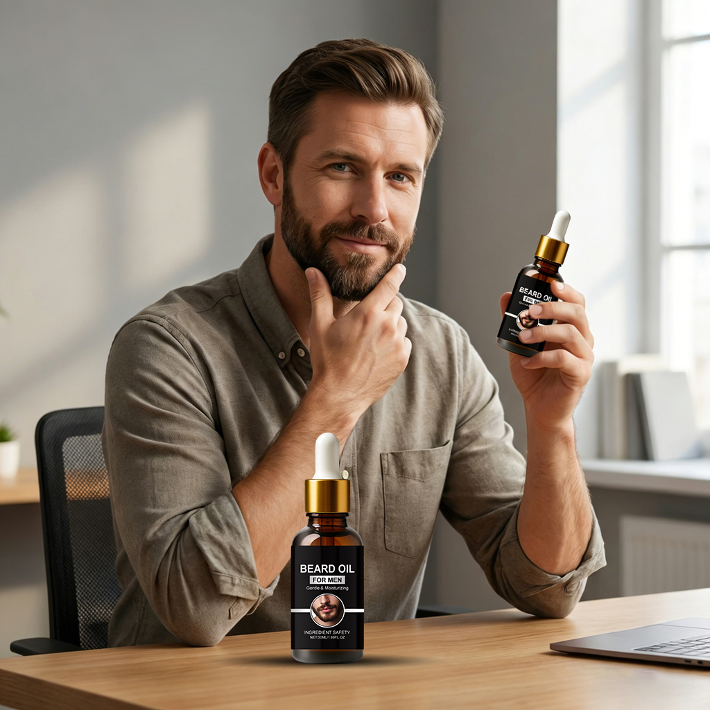 Men Beard Care Oil Light Fresh Non Sticky Mild Soft Comfort Daily Beard Maintenance