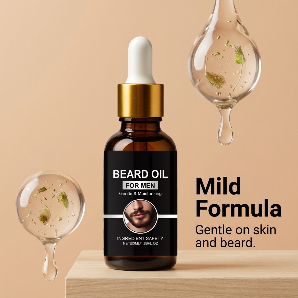 Men Beard Care Oil Light Fresh Non Sticky Mild Soft Comfort Daily Beard Maintenance