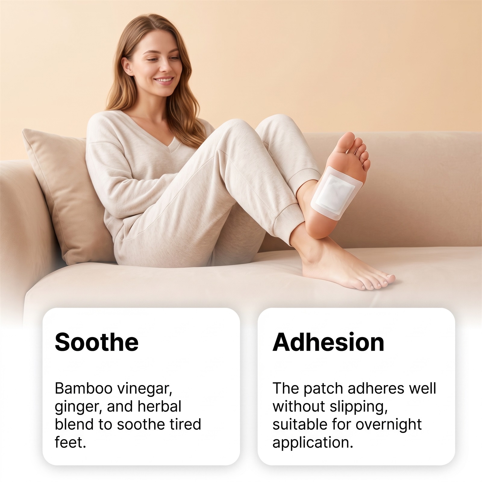 Herbal Foot Care Patch Mild Care Moisturizing Breathable Comfortable Fitting Massage Sole Daily Maintenance