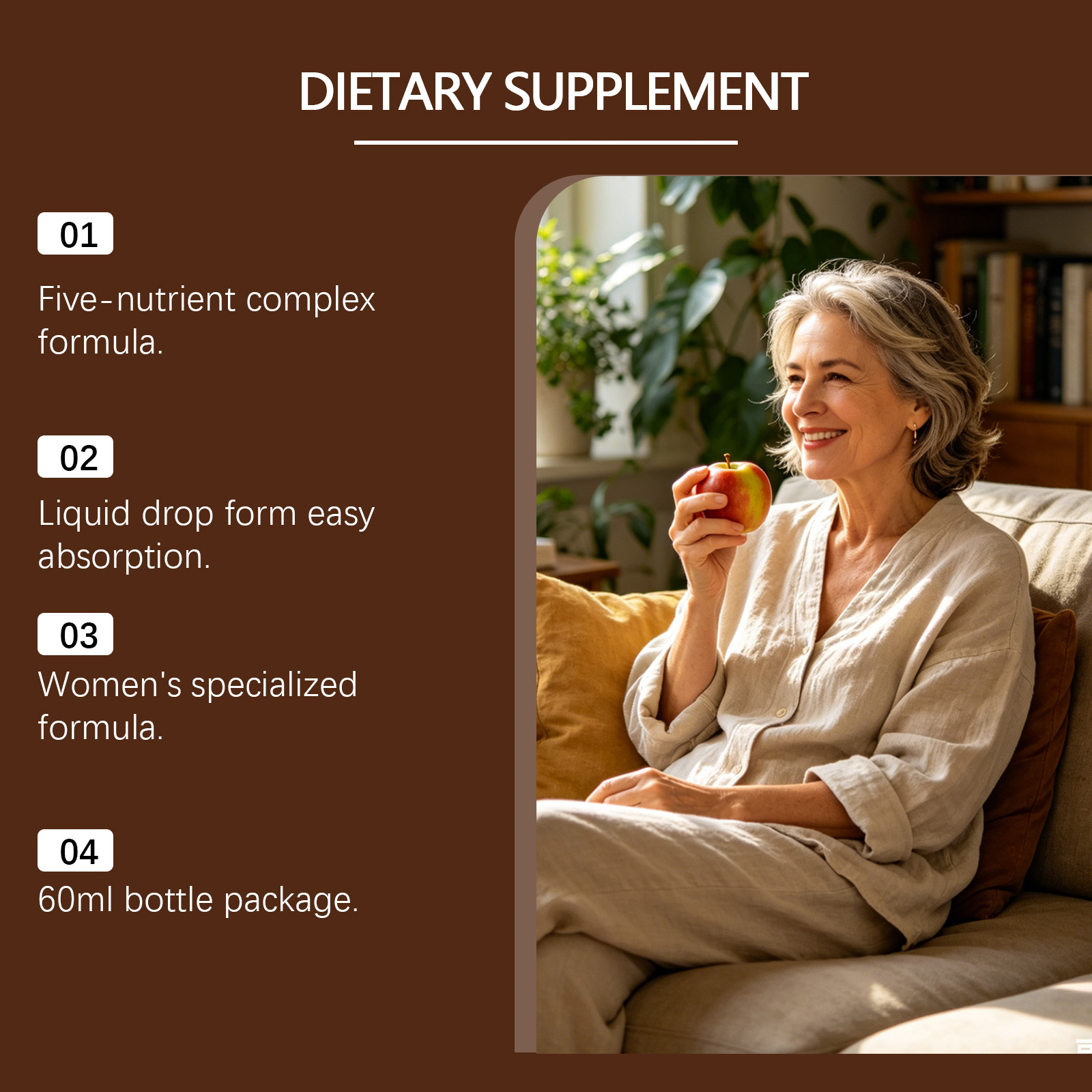 Female Vitality Homeostasis Care Drops Herbal Plant Ingredients Daily Protect Female Body Boost Vitality