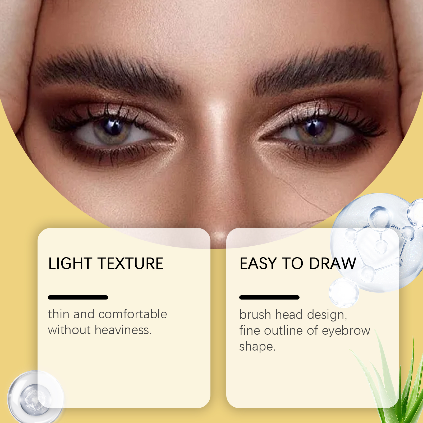 (Light Brown) Long Lasting Tinted Eyebrow Gel Strong Color Show Clear Three Dimensional Brow Shape Create Unique Brow Makeup