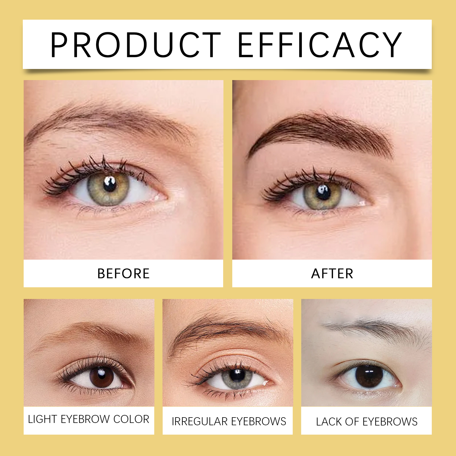 (Light Brown) Long Lasting Tinted Eyebrow Gel Strong Color Show Clear Three Dimensional Brow Shape Create Unique Brow Makeup