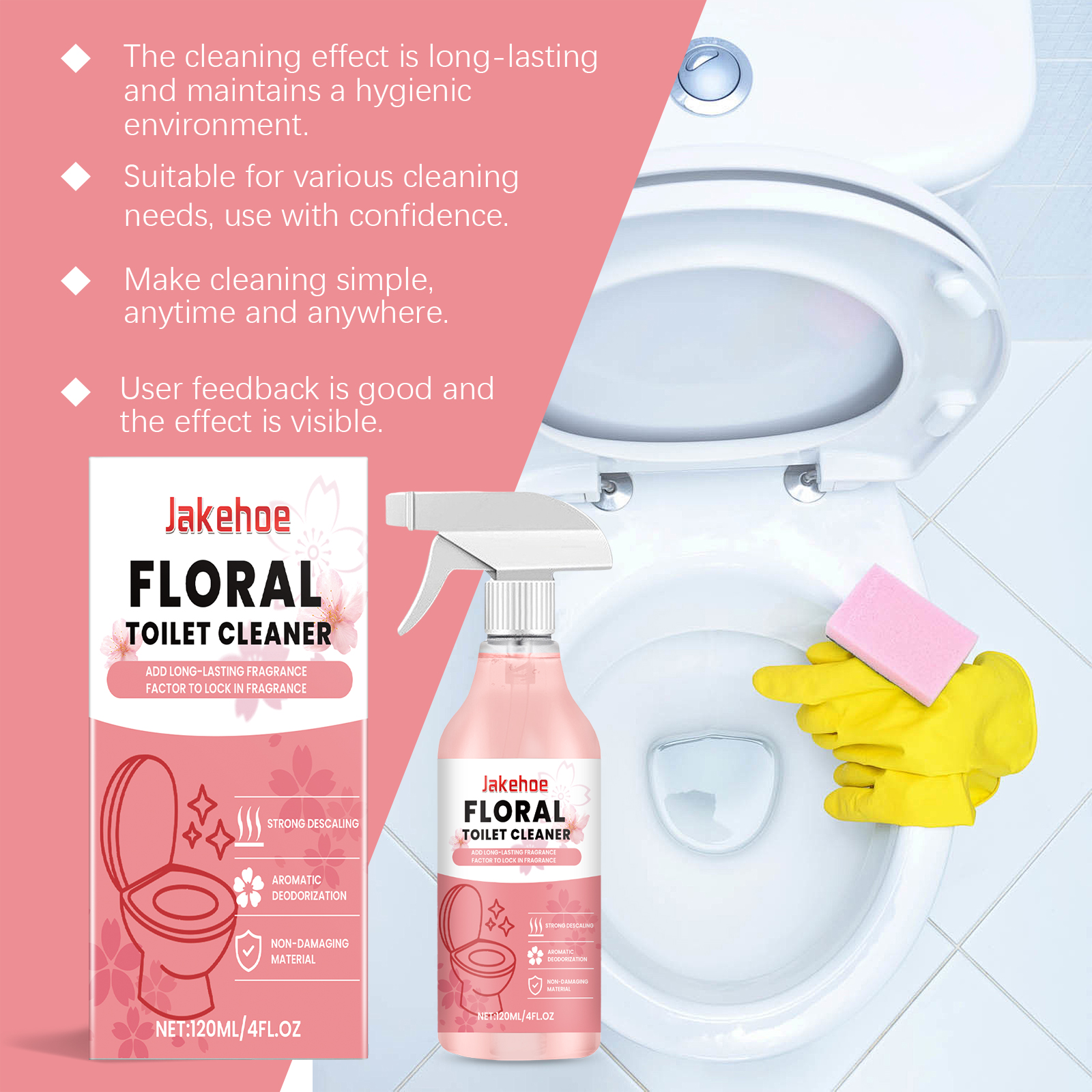 Floral Fragrance Toilet Cleaner Aromatic Odor Removal Dirt Cleaning For Bathroom Toilet