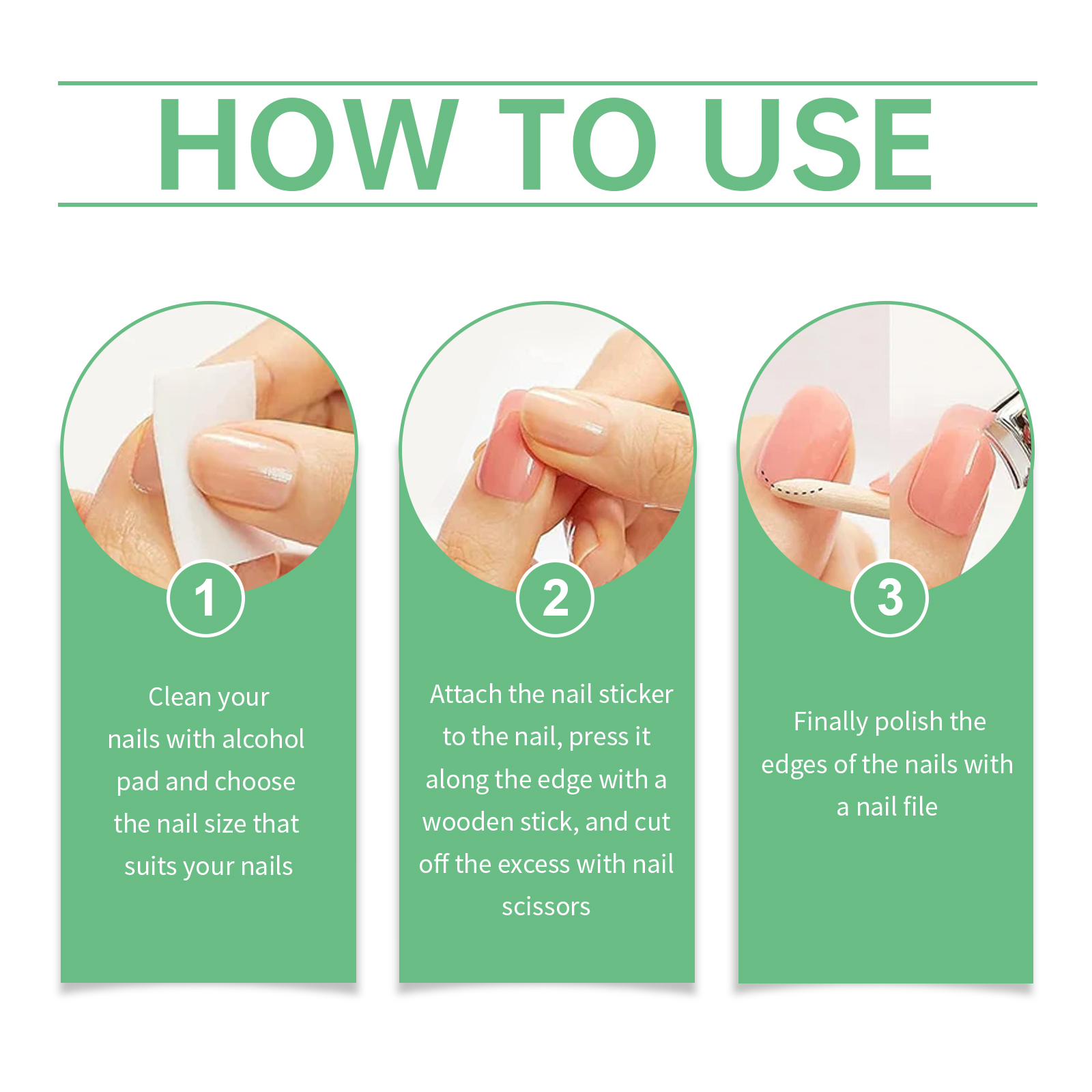 (Pink) Soft Gel Nail Stickers Set Sparkling Green Semi Cured Nail Wraps Fresh Sparkling Simple Style Soft Nail Patches