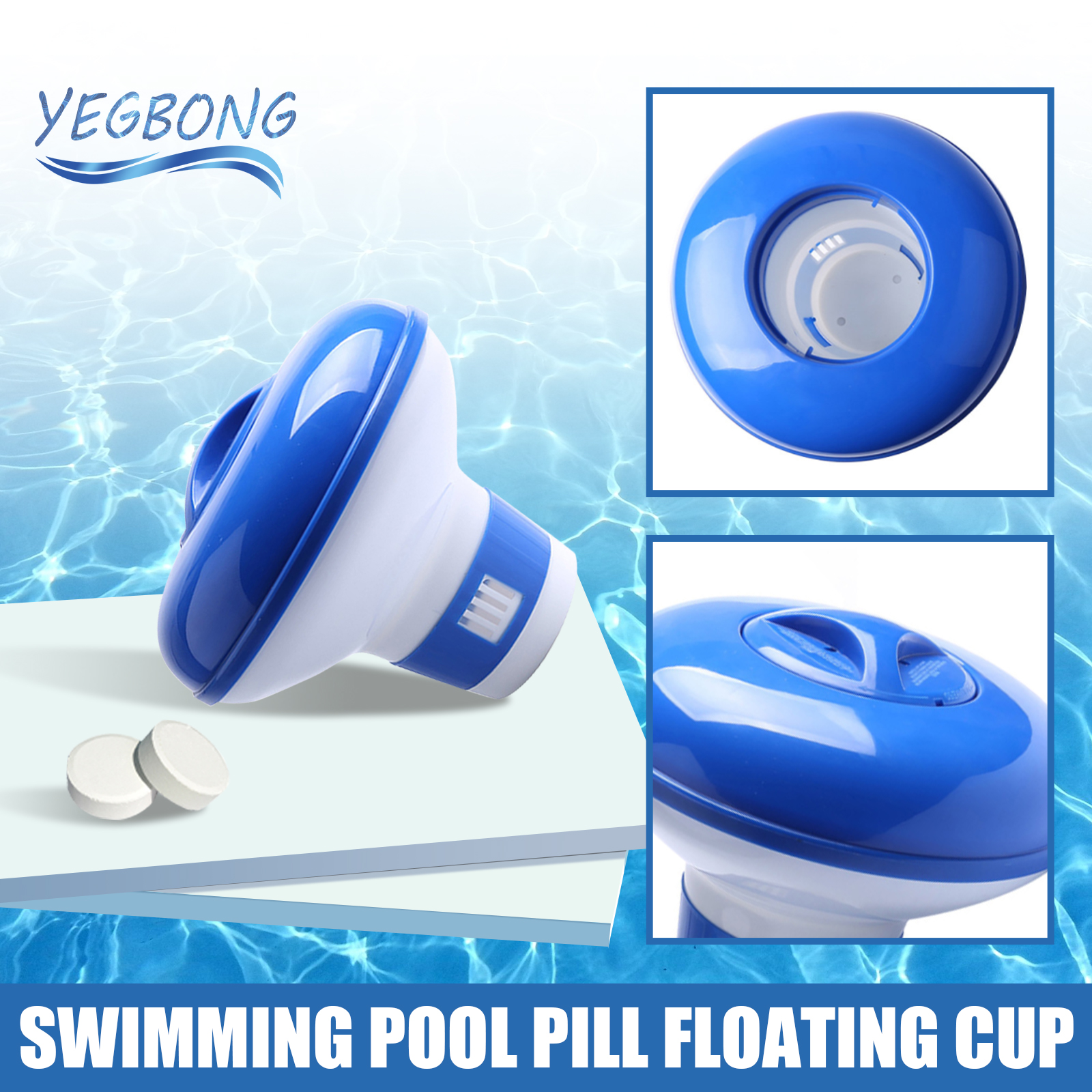 Swimming Pool Floating Automatic Chemical Dispenser Tablet Chlorine Feeder For Pools Spas Water Treatment