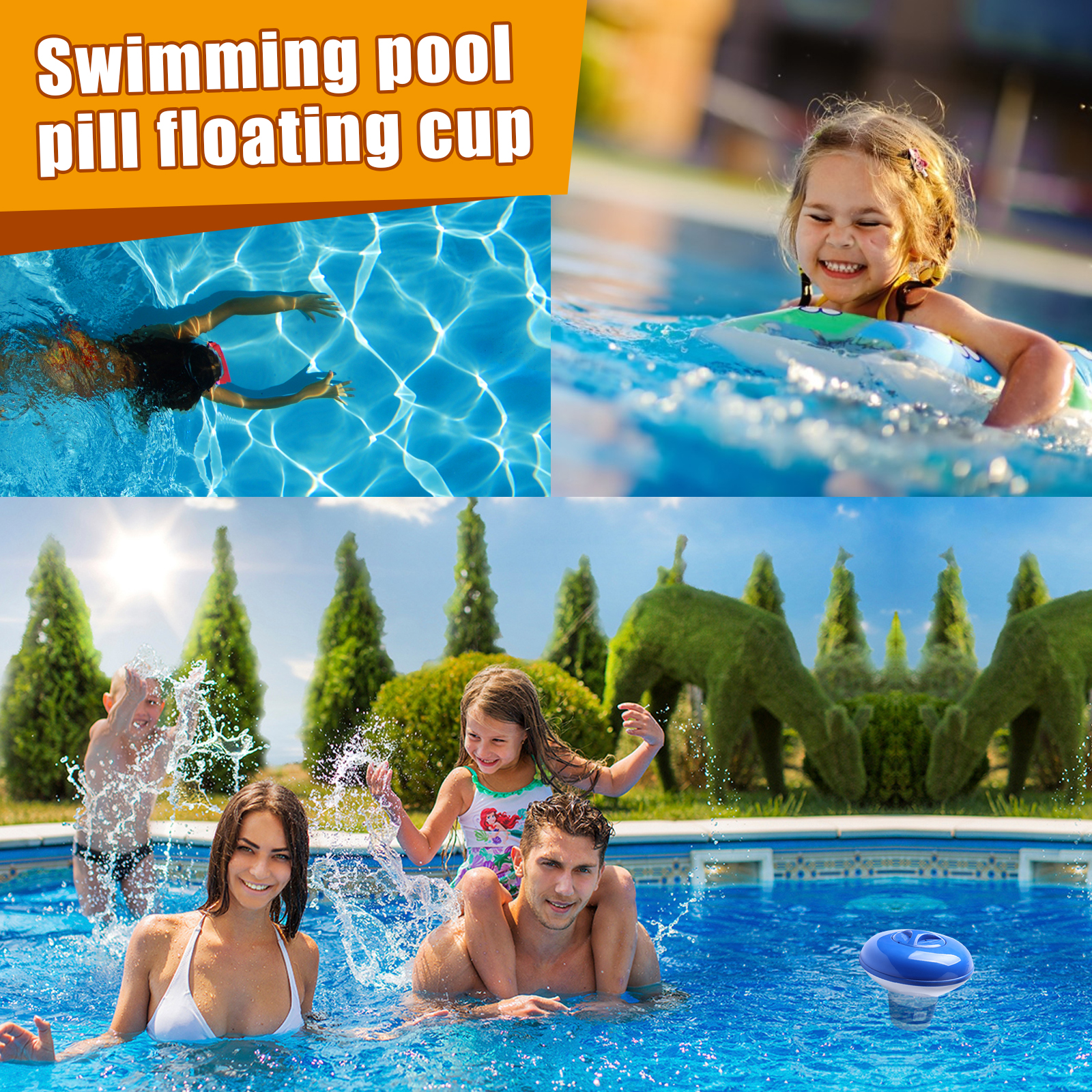Swimming Pool Floating Automatic Chemical Dispenser Tablet Chlorine Feeder For Pools Spas Water Treatment