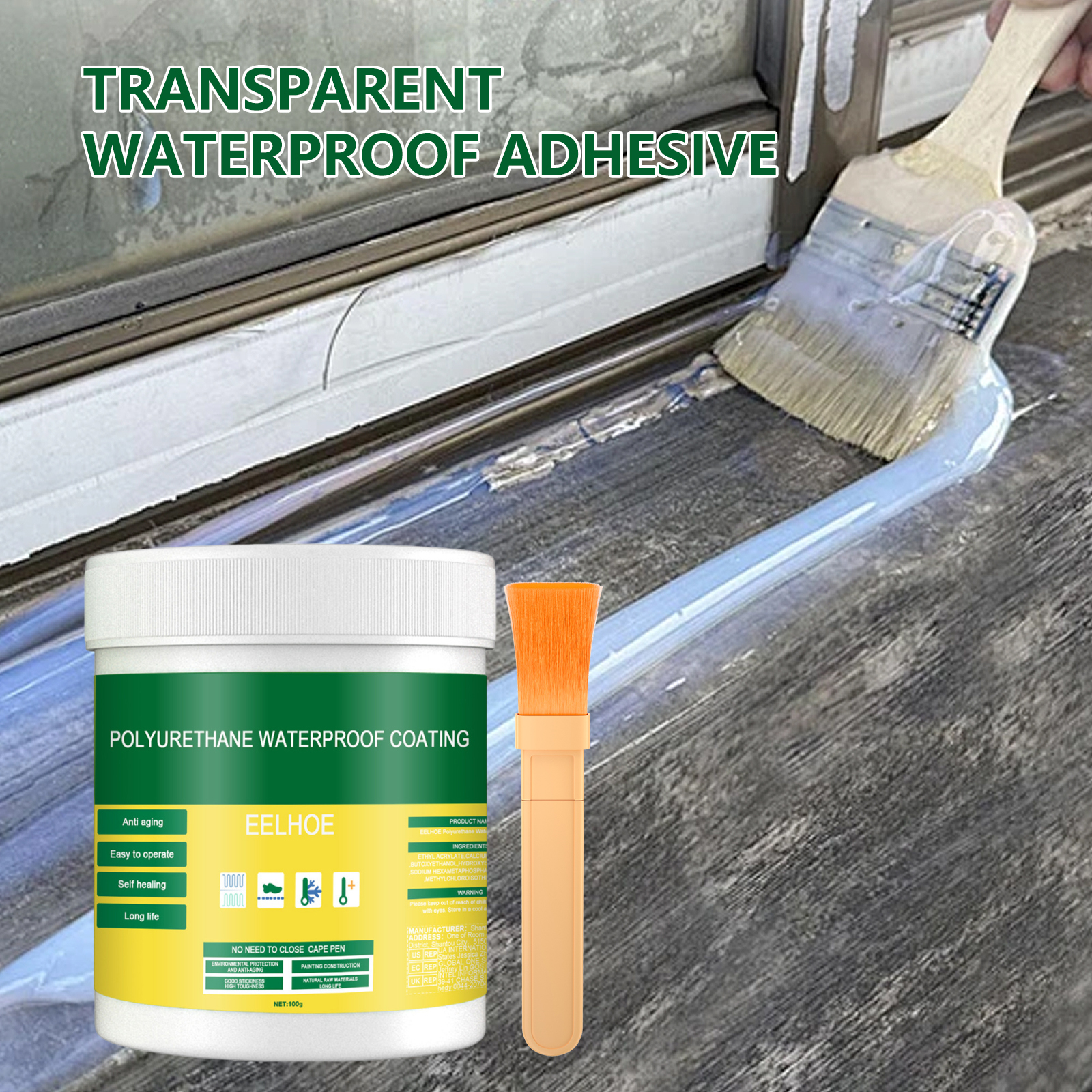 Floor Waterproof Sealant Leak Proof Coating For Bathroom Wall Tile Penetrating Paint Outdoor Indoor Surface Repair 100g