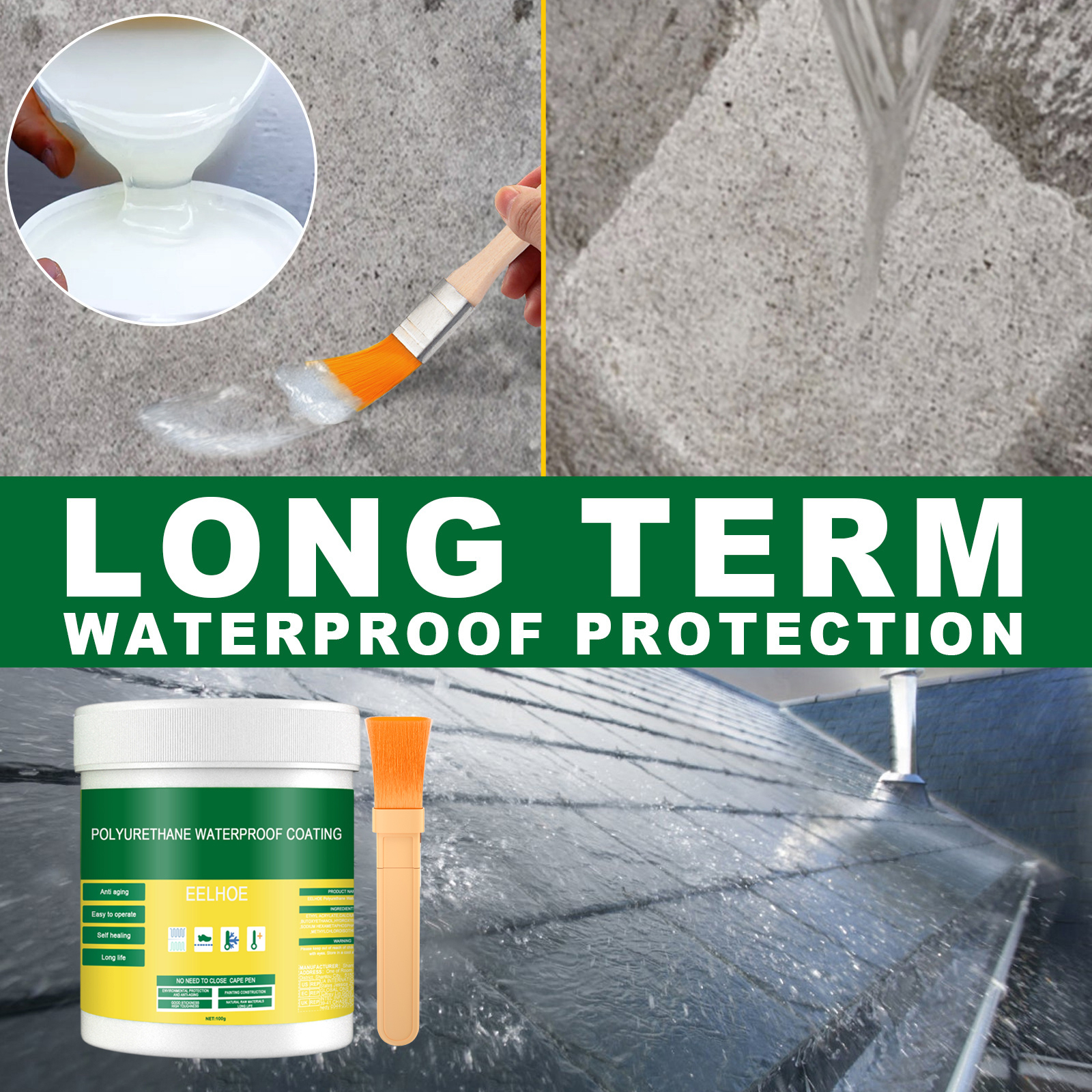 Floor Waterproof Sealant Leak Proof Coating For Bathroom Wall Tile Penetrating Paint Outdoor Indoor Surface Repair 100g