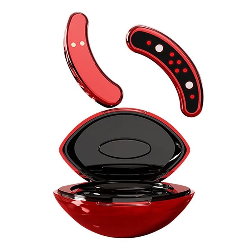 (Red) Vibration Eye Massager Eye Area Massage Device Eye Beauty Instrument Fine Line Reducing Eye Patch Anti-Age Eye Care Tool Eye Massagers
