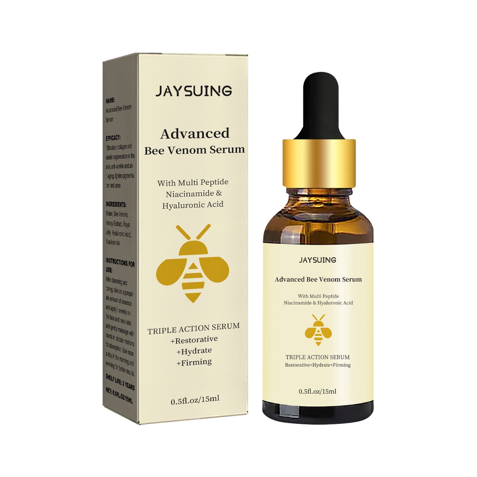 Bee Venom Essence Serum Moisturizing Firming Brightening For Fine Lines And Daily Face Care 15ml