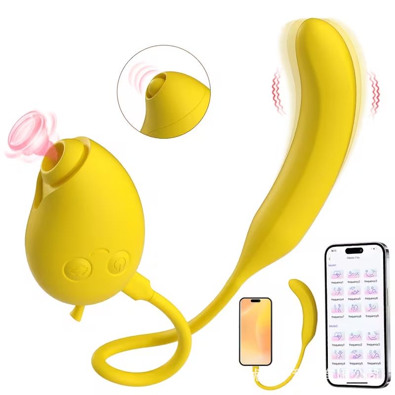(Mango Banana Love Egg) Sucking Love Egg Vibrating Adult Sex Toy G-Spot Vibrators For Women Pleasure Massager Clitoral Stimulator Mango Shaped APP Remote Control 