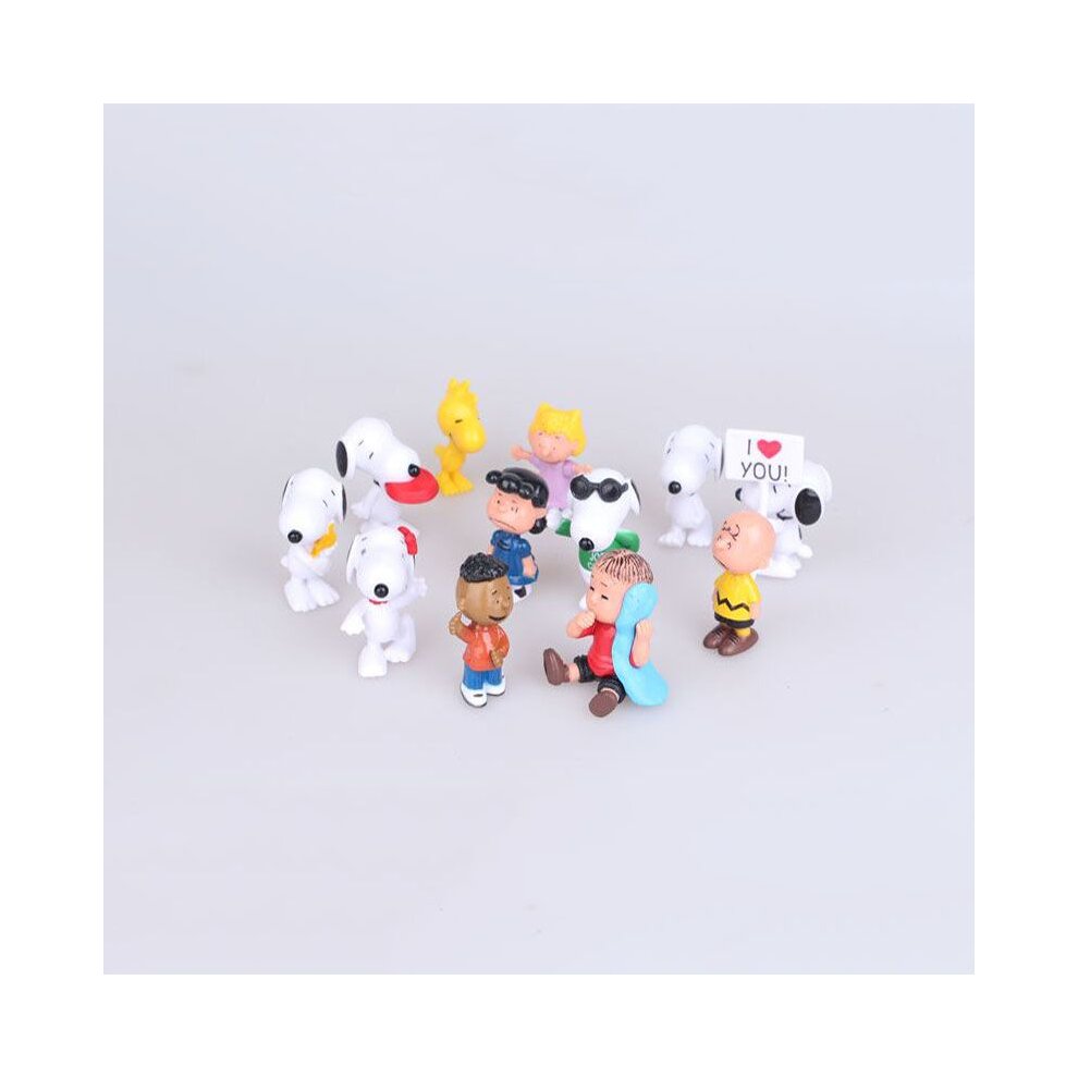 12pcs Charlie Brown Snoopy Figure Toy Play set