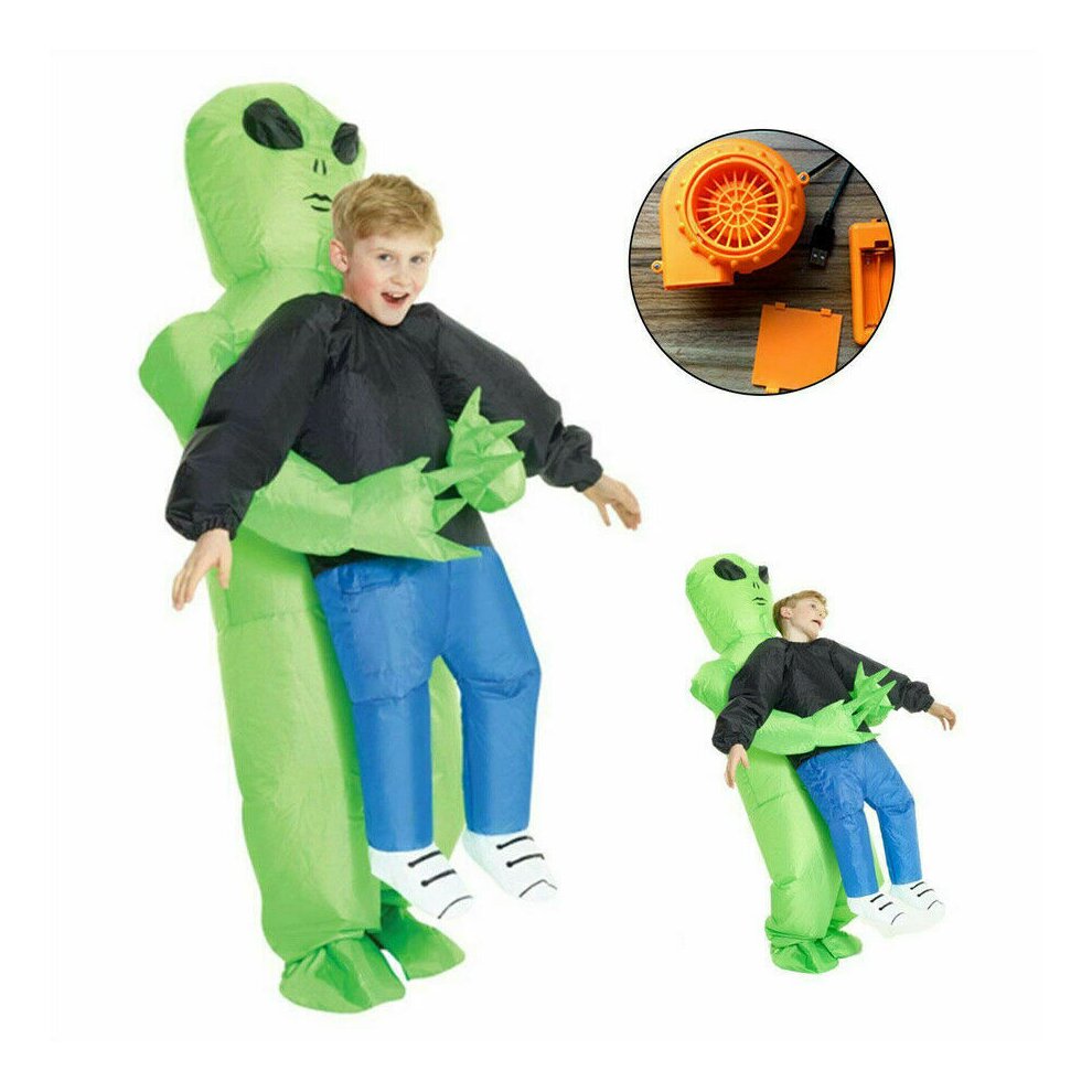 (Alien Adult) Adult Inflatable Fancy Dress Costume Halloween Party Fat Suit Inflatable Alien Pick Me Up Kid Costume