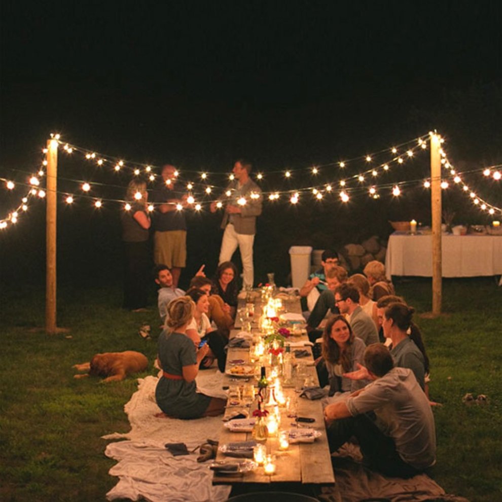 50 LED Solar String Lights Outdoor Waterproof Solar Powered Garden Lights iihome 22feet