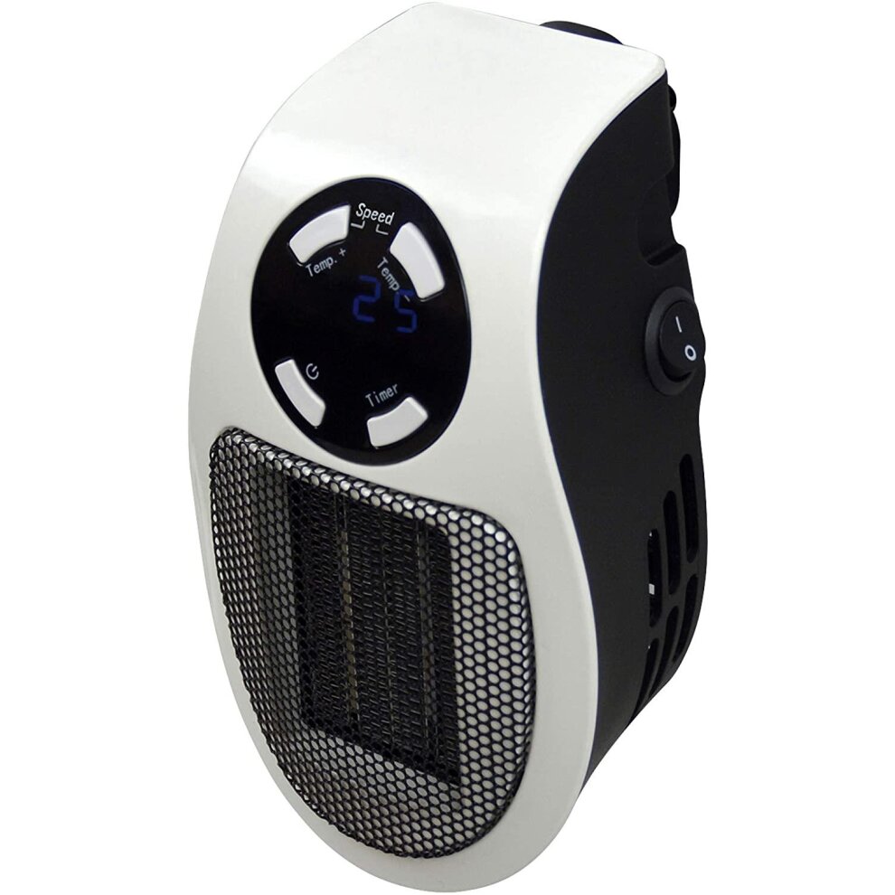 500W Smart Space Electric Fan Heater Wall Outlet Electric Space Heater as Seen on TV, Adjustable Thermostat with Remote Control and Timer and Led Display,Fast Heating Low Noise to Safe Use