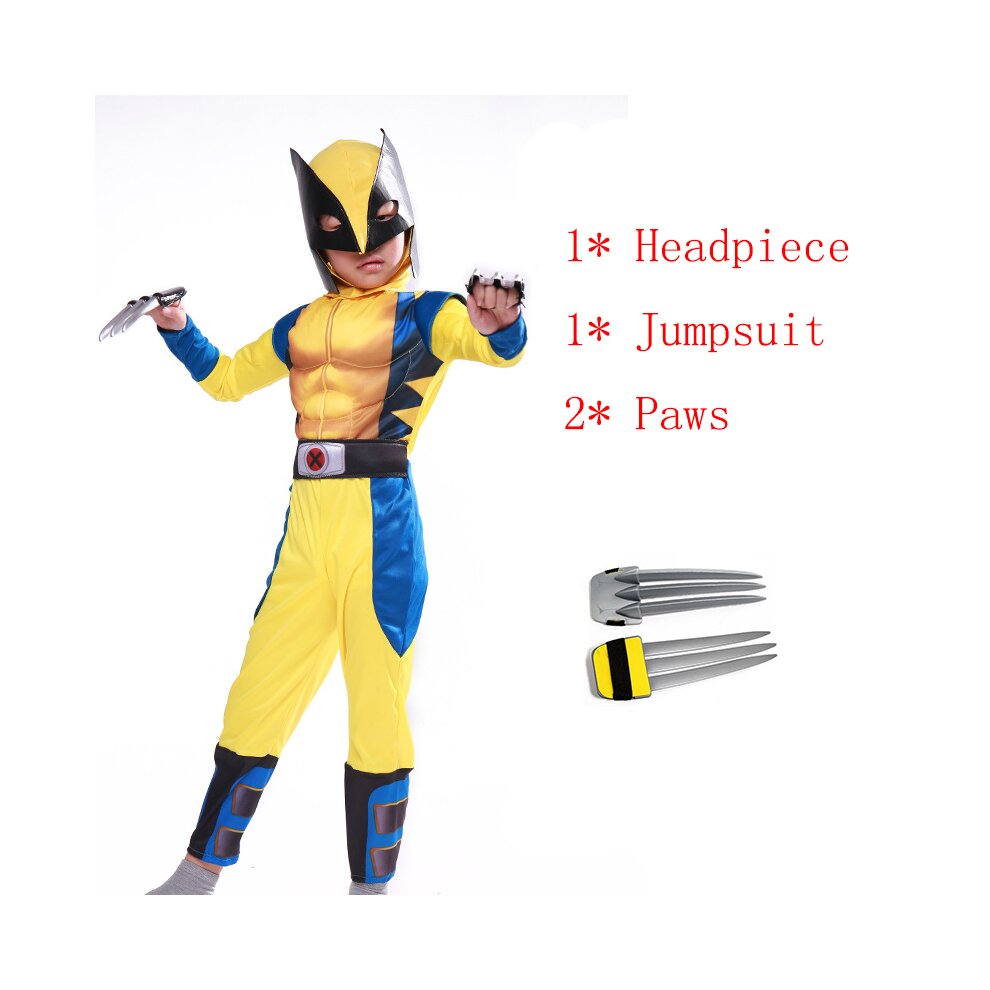 (#4 Suit for Child, 110-120cm) Children Kids Boys Adult Wolverine Tight Muscle Costume H