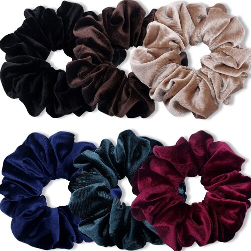 Extra Large Scrunchies for Women Thick Hair, Premium Velvet Big Scrunchy, Soft R