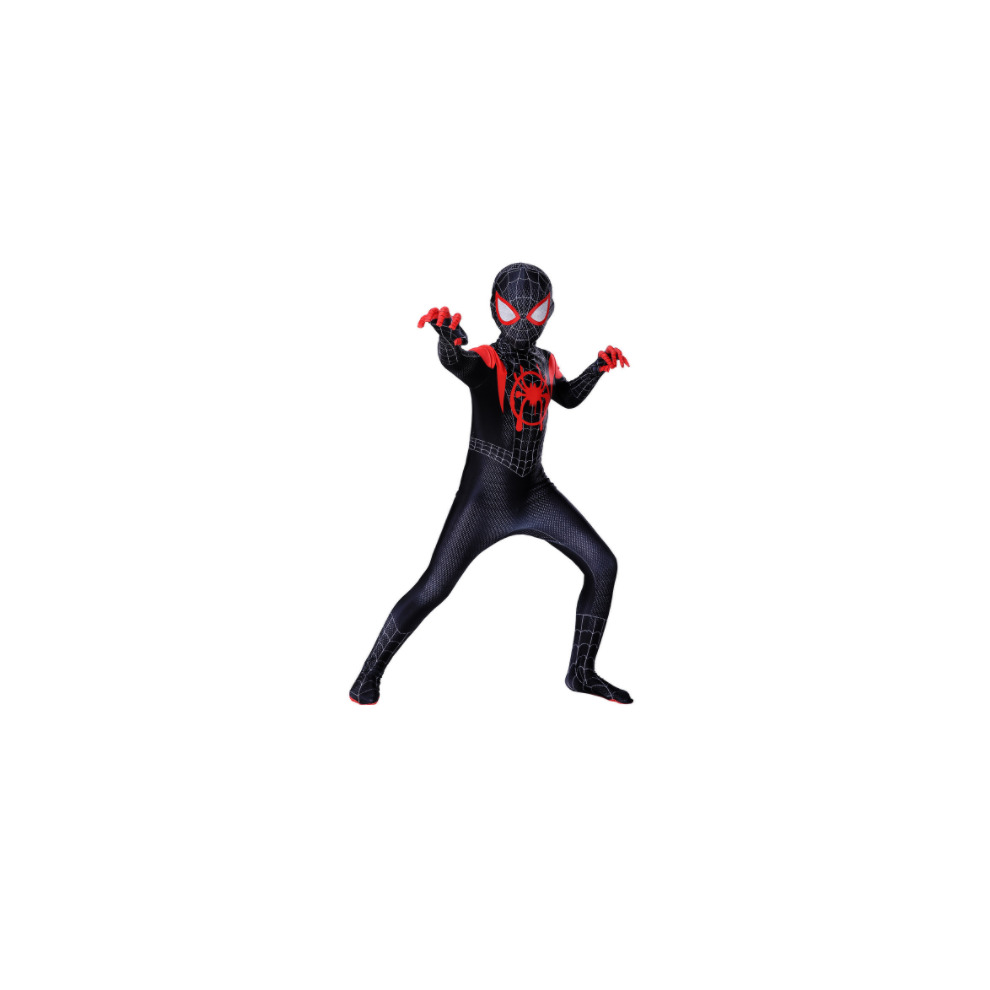 (100~110) Gentleman-UK Spiderman Bodysuit Miles Morales Mask Cospla
