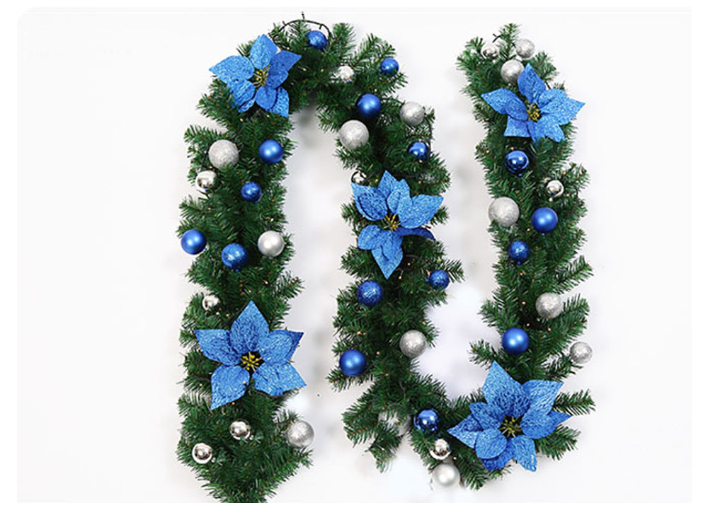 Christmas Garland Decorations Christmas Wreath Garlands with LED Lights Artificial Decor Vine Wreath Garland for Stairs Fireplaces Doors Xmas Tree Garden Yard Christmas Decoration Indoor Outdoor