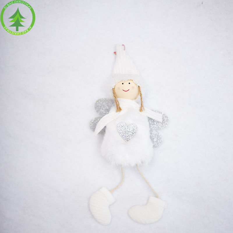(Red) Christmas Angel Ornaments Elk Angel Feather Doll Pendant Christmas Tree Decor Hanging Decoration Christmas Plush Angel Pendant Child Cute Doll for Xmas Festive Home Decor Kids Gift