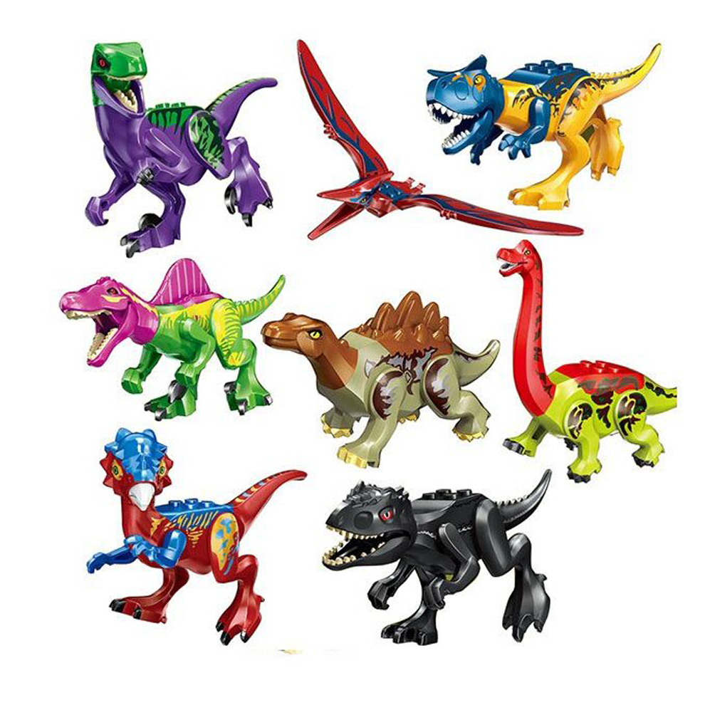 Jurassic World Mini Dinosaur Action Figure Realistic Sculpting Building Blocks Educational Dinosaur Party Toys Fit Lego Decoration Great Collectible Kids Gift