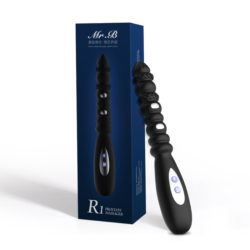 Sex Toy Vibrator G-Spot Prostate Stimulator Massager Anal Bead Butt Plug Masturbator for Women Men Women Couples with 10 Frequency Vibration and 3 Pulse Electric Shock Modes