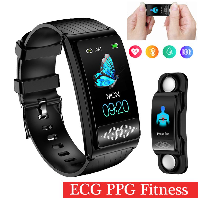 (Blue) 24-hour Dynamic ECG Monitoring Smart Tracker Super Precision Lorentz Diagram Smart Watch For Men Women