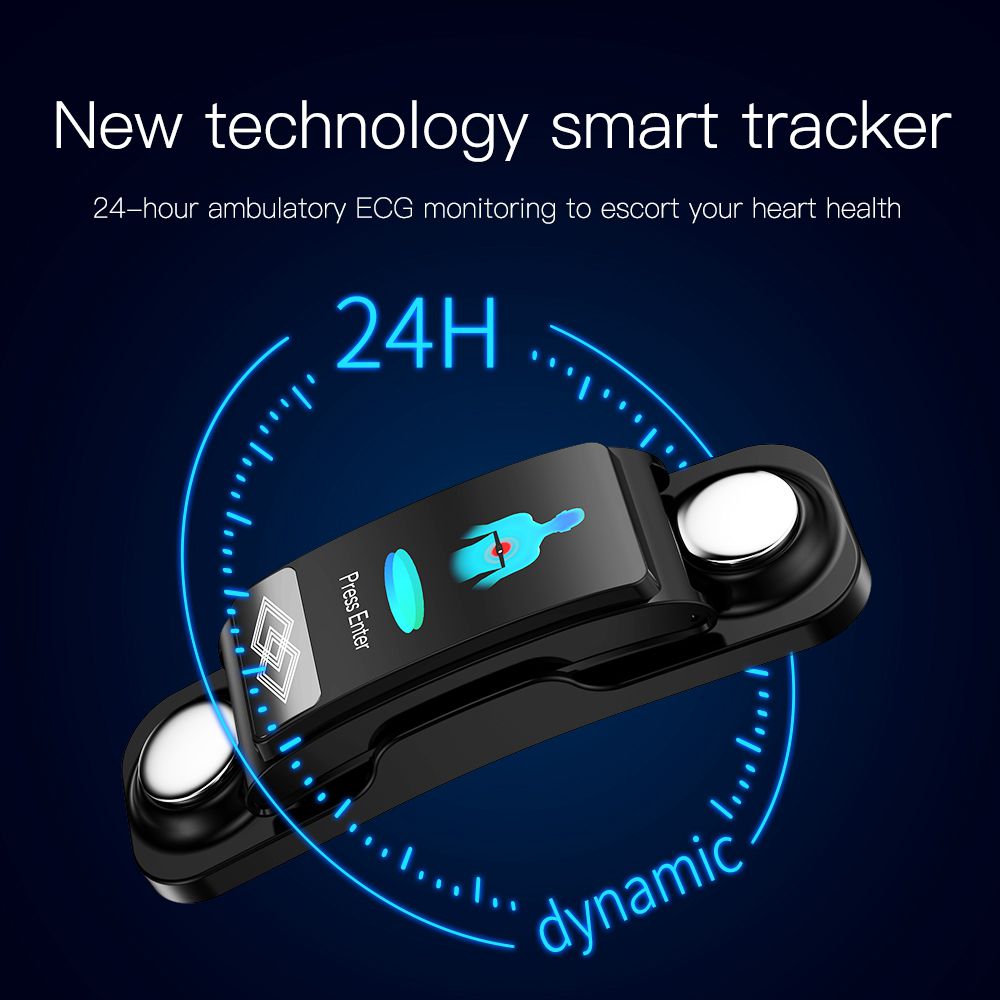 (Blue) 24-hour Dynamic ECG Monitoring Smart Tracker Super Precision Lorentz Diagram Smart Watch For Men Women