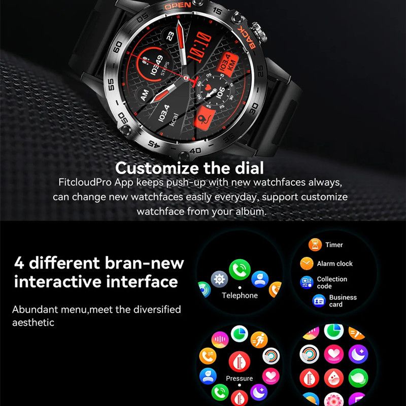 1.39inch Bluetooth Smart Watch Super Long Standby Wristwatch Outdoor Sport Men Women Smartwatch