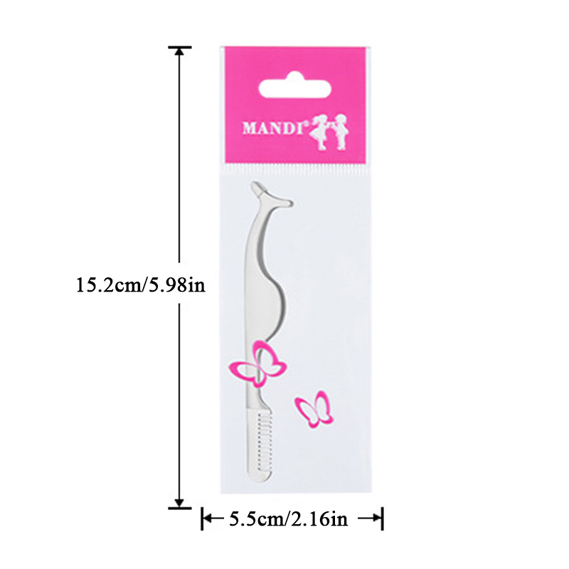 (Silver) False Eyelash Tweezers Clips Eyelash Extension Tweezers Remover Tools Fake Lashes Applicator Fake Eye Lash Aid Forcep Tools Stainless Steel Lash Curler Comb