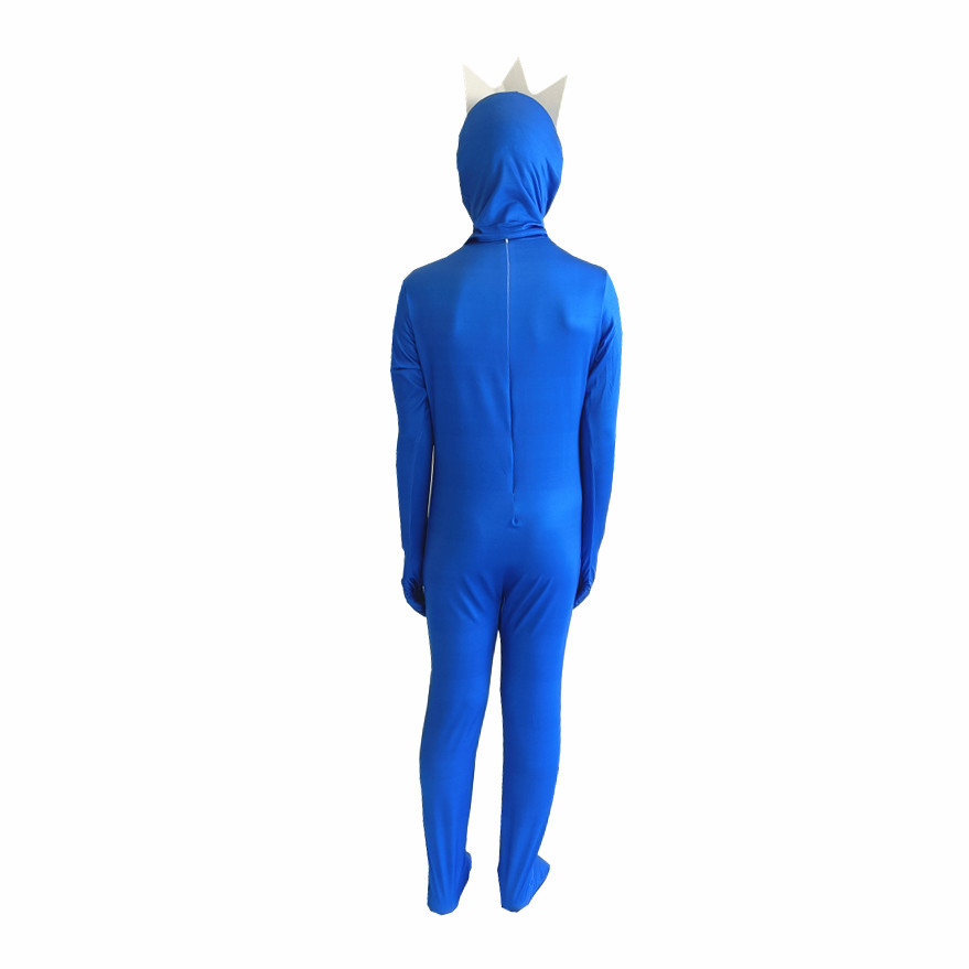 (110cm) Rainbow Friends Costume Blue Monster Outfit Roblox Jumpsuit Dress up for Kids