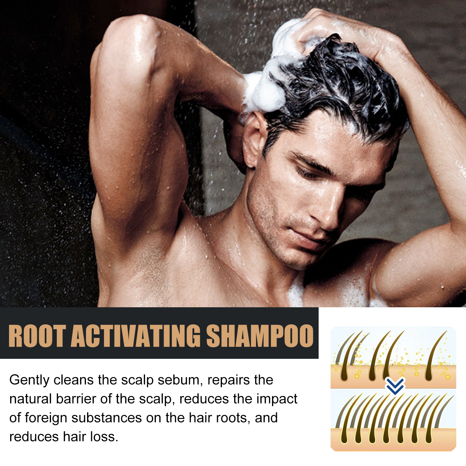 Root Activating Shampoo Control Volume Essence Oil Anti Baldness Colorng Cream Cover Dye Shampoo Fast Thicker Dense Deep Cleansing Follicles 100ml
