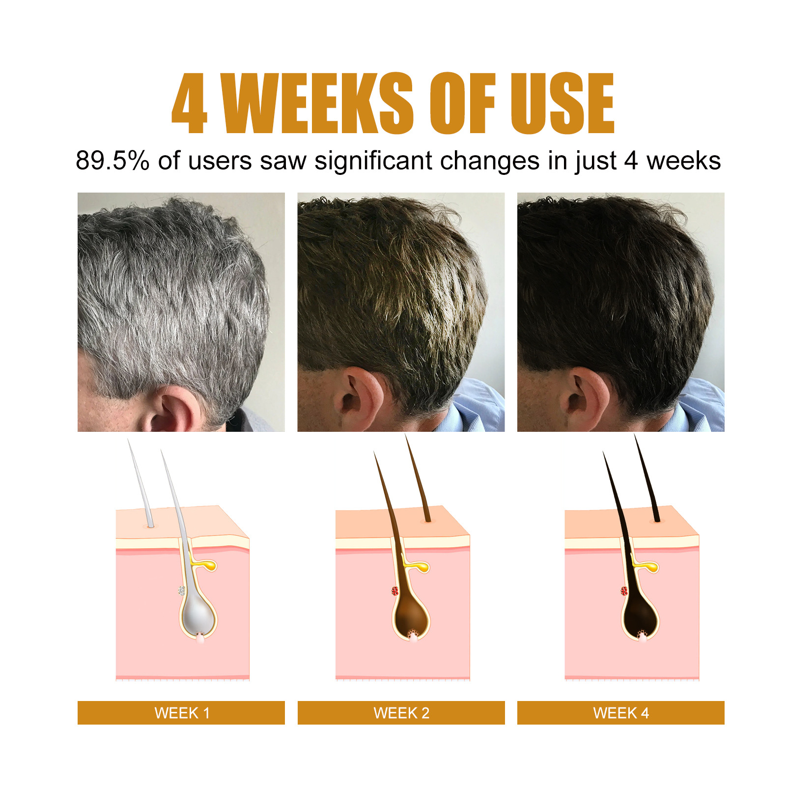 Hair Thickening Serums Anti-Grey Hair Growth Serums Essense Hair Oil for Thin Fine Hair Women and Men Use 30ml