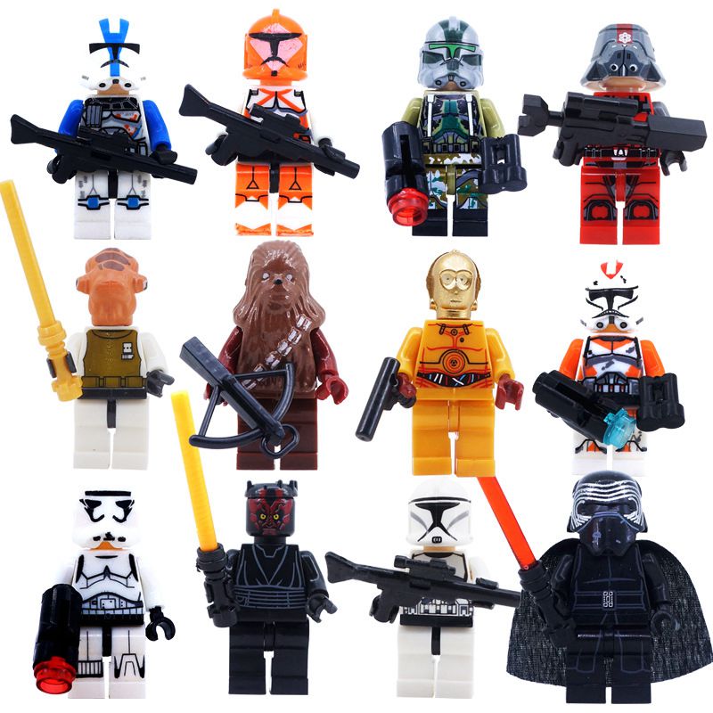 12PCS Star Wars Minifigures Childrens Building Block Set