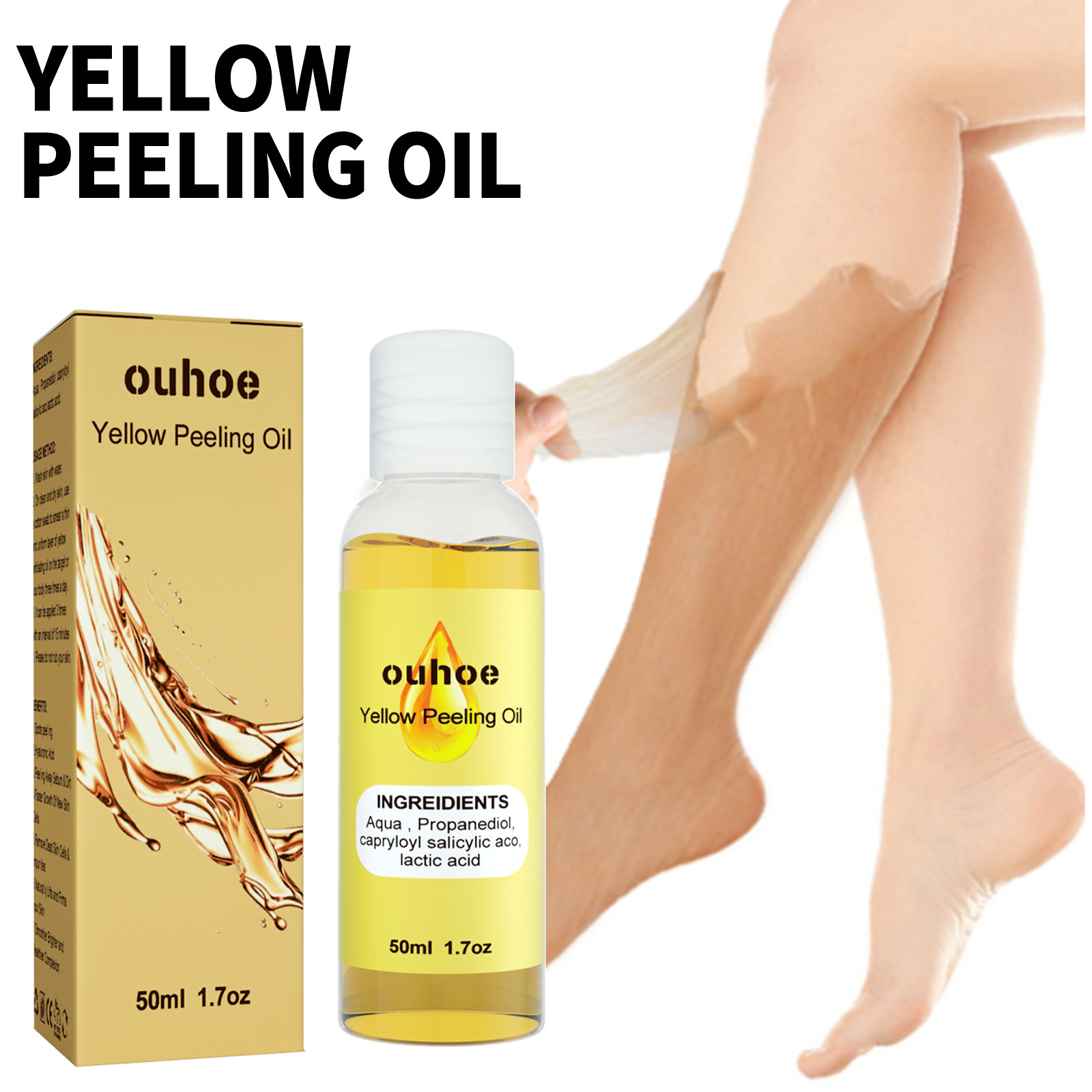 Whitening Peeling Oil for Face Natural Super Strength Yellow Peeling Solution Oil Body Exfoliation Dark Skin Remove Brightening Whitening Skin Care
