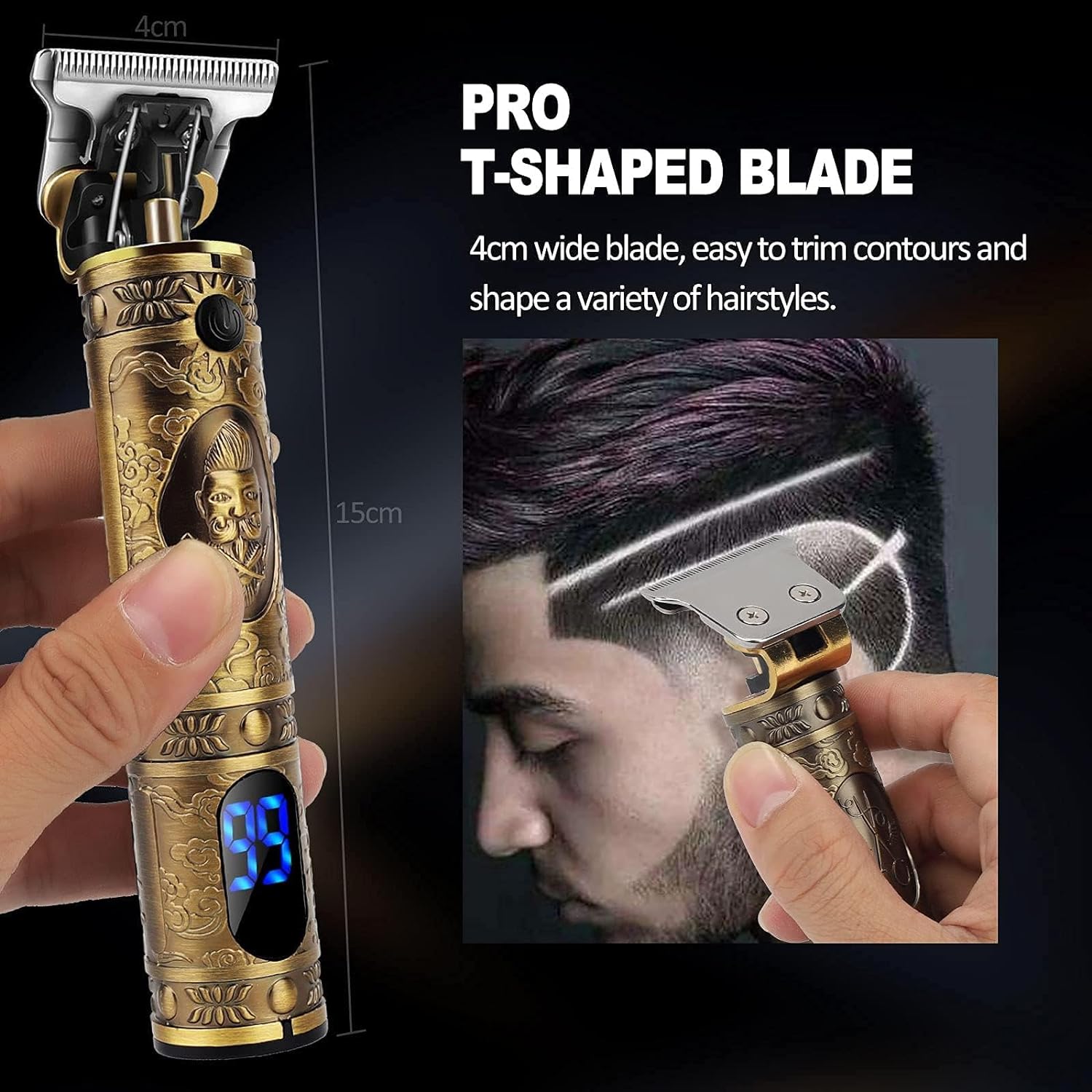 Hair Clippers Men Professional Beard Trimmer, Cordless Electric Self Hair Clippers Precision Outlining Trimmer Smooth Clipping Sharp Shavers Gifts