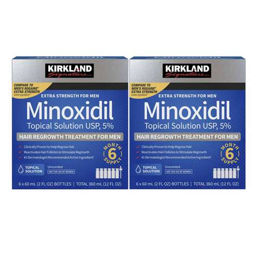Kirkland Signature 5 Minoxidil Solution Hair Regrowth Treatment For Men- 12 Month Supply New Hair Care Product
