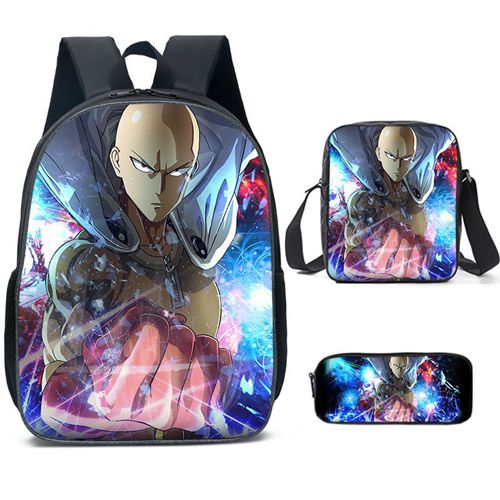 One Punch Man Kids Backpack Superhero School Bag with 3D Print Design
