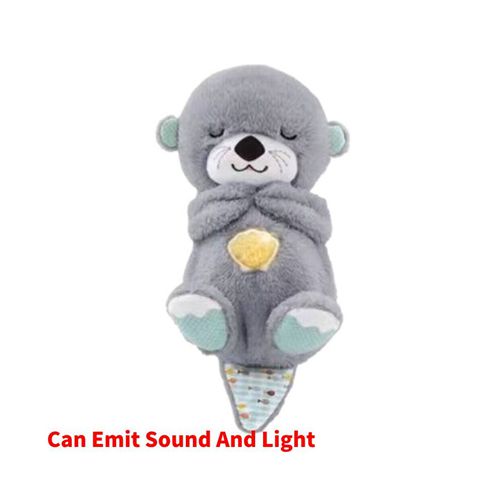 With Breathing Movement Soothing Sleeping Otter Toy Musical Stuffed Baby Toy