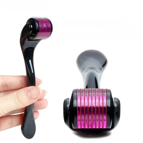 (540 Microneedle Roller 0.25mm) Titanium Microneedle Derma Roller Skin Care for Face Facial Wrinkles Hair Loss Stretch Marks Hair Regrowth Micro Needles Microneedling Derma Needling