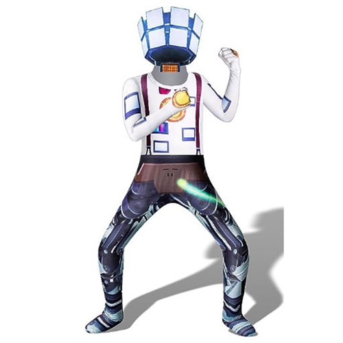 Skibidi Toilet Jumpsuit for Children TV Man Halloween  Cosplay Costumes with Mask Horror Games Collectibles for Kids Fans White